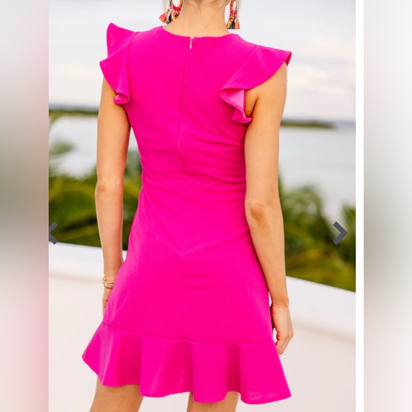 Fuchsia Pink Ruffled Dress - Picture 4 of 4